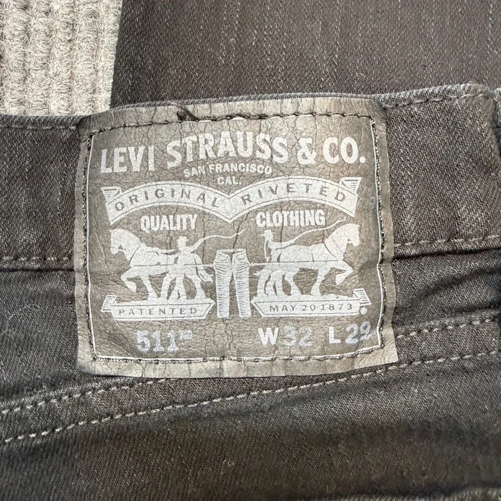 Levi's 511 Mens Black Jeans W32‎ L29 Slim Fit Stretch Denim Casual Pants